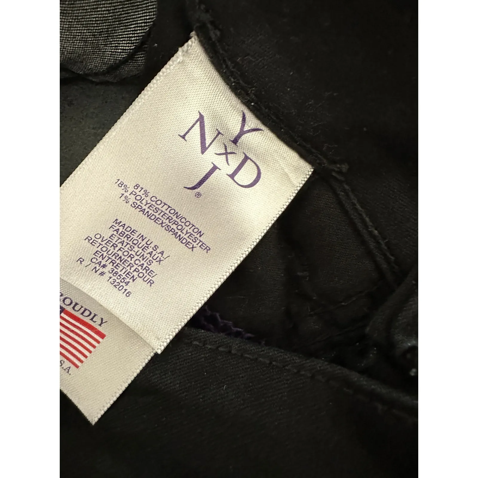 NYDJ Legging Black Cotton Blend Denim Jean Jeggings Women's Size 2 Petite 2P - Image 7