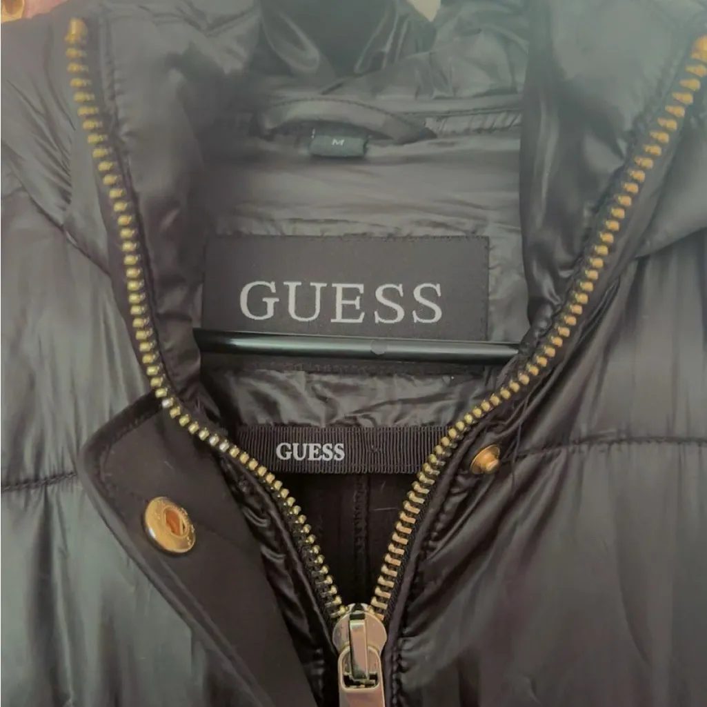 Guess Black Jacket with Gold Zipper - Image 3