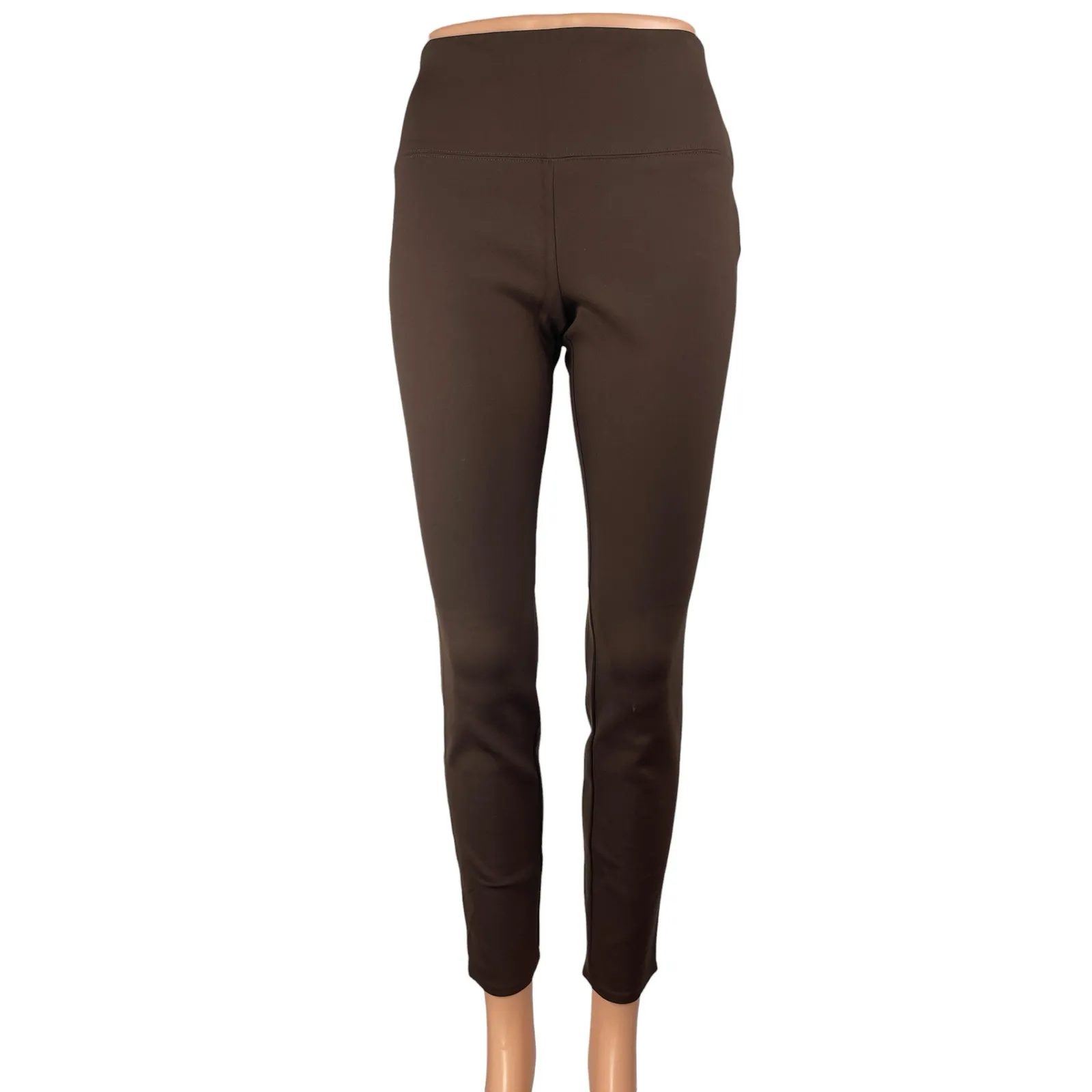 Theory Brown Mid Rise Athletic Yoga Activewear Sports Leggings Trouser Pants P/2 - Image 2