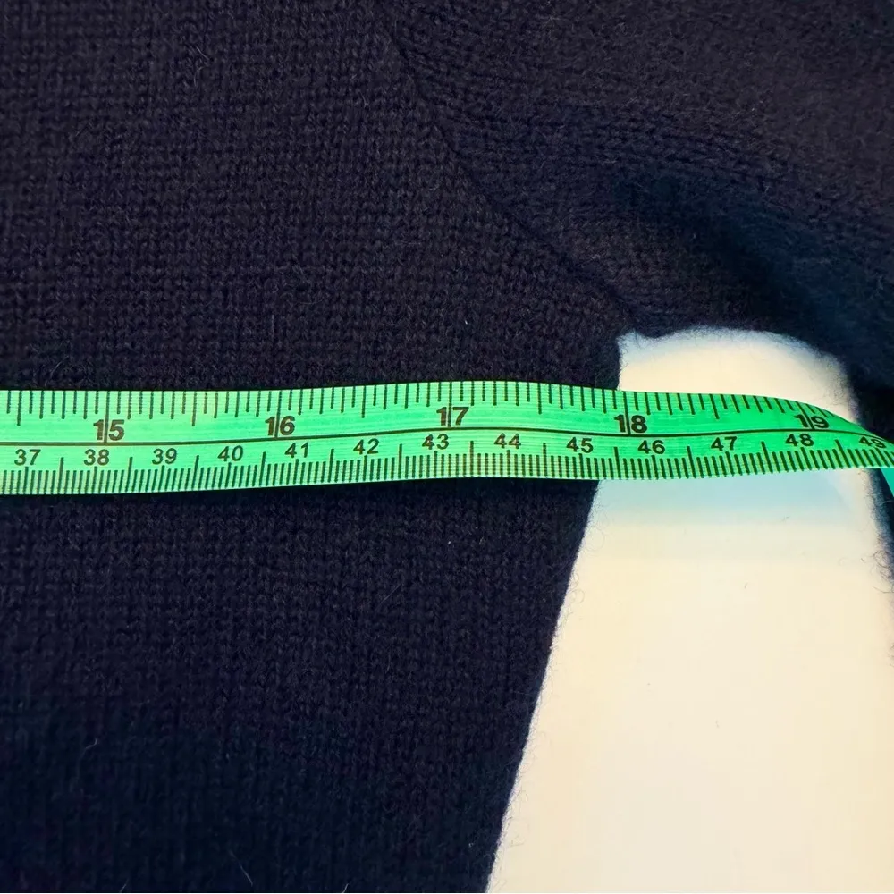 Ralph Lauren Purple Label Cashmere Cardigan Zipper Small Longline Navy Blue - Image 5