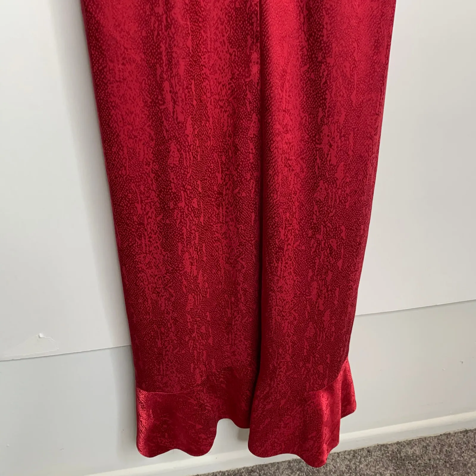 Song of Style Edwin Maxi Dress Cranberry Red Jacquard Puff Small New - Image 14