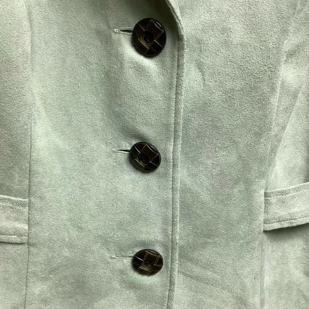 Studio I Studio 1 Sage Green Button Up Jacket With Belt Size 8 - Image 2