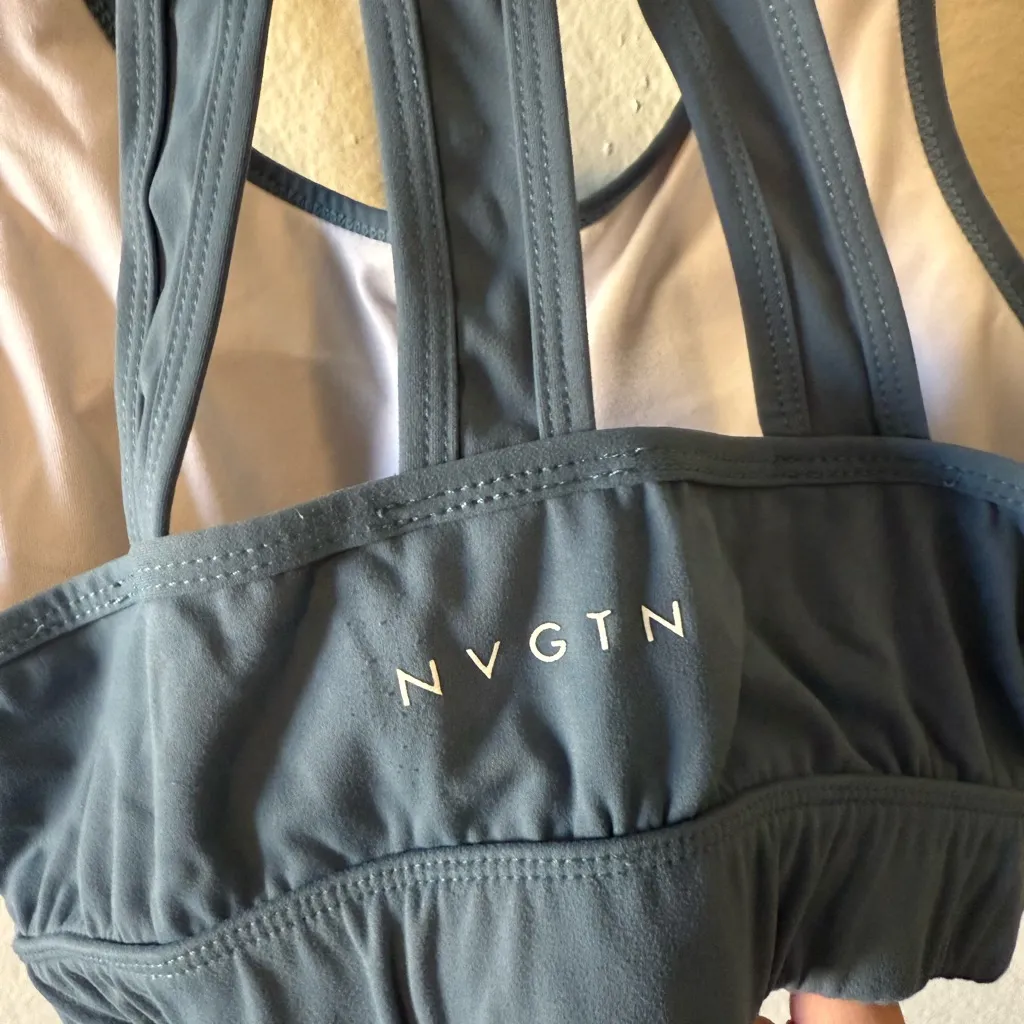 NVGTN Trio Sports Bra Steel Blue Size M Athletic Gym Running Yoga Hiking - Image 4