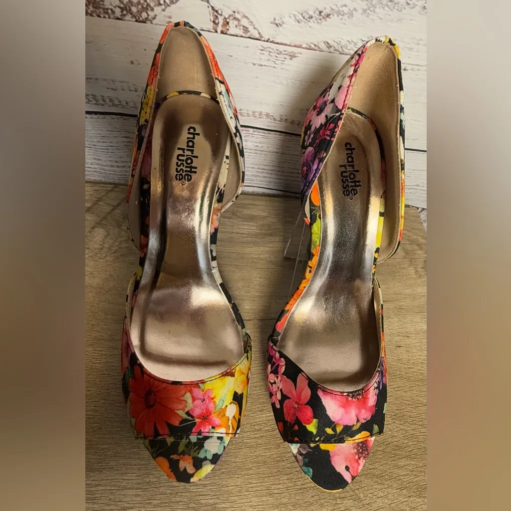 Charlotte Russe  Multicolor Floral Heels - Image 3