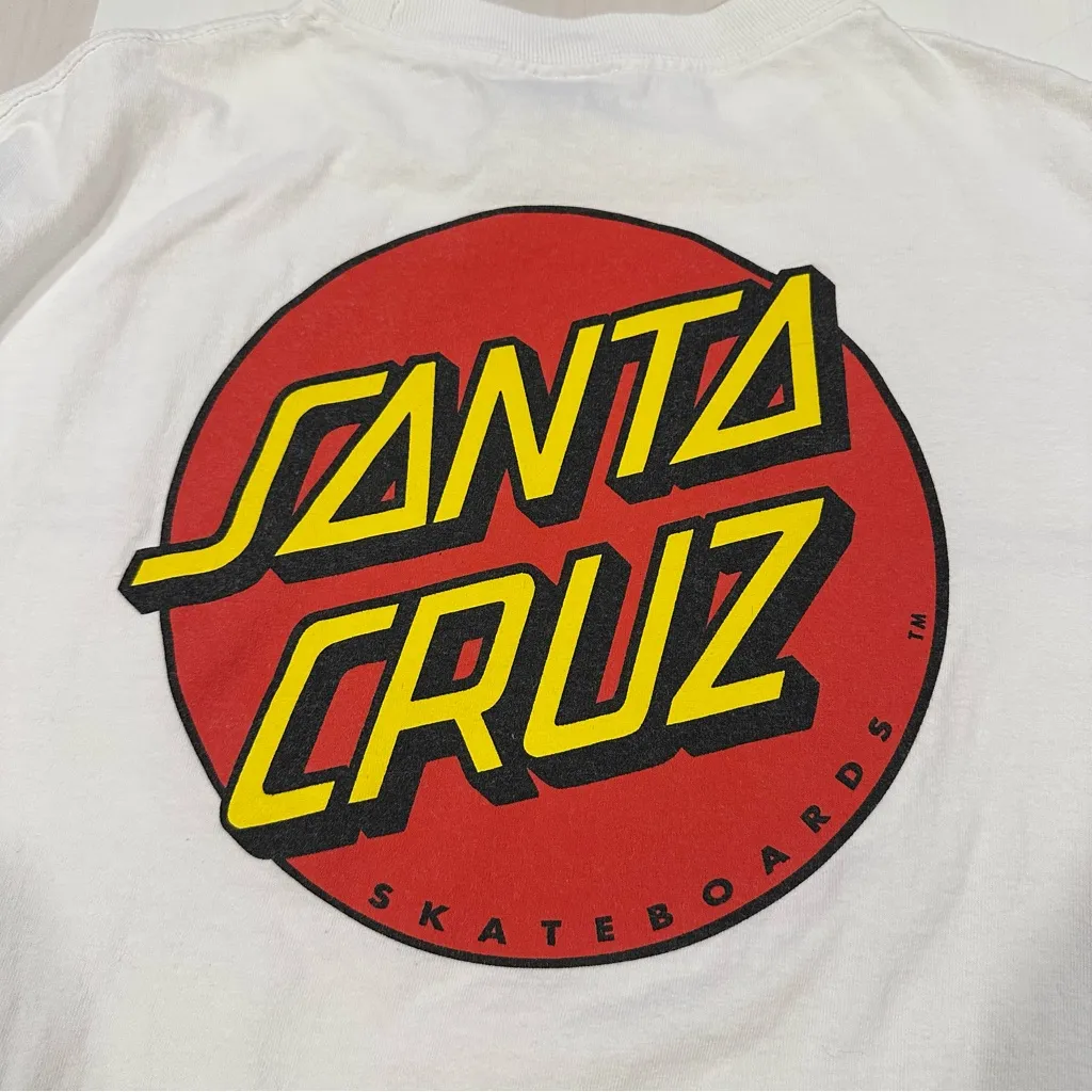 Original Santa Cruz Skateboards Classic Dot white red yellow cotton long sleeve - Image 7