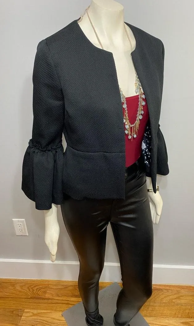 Isaac Mizrahi Collarless Bell Sleeve Blazer - Image 4
