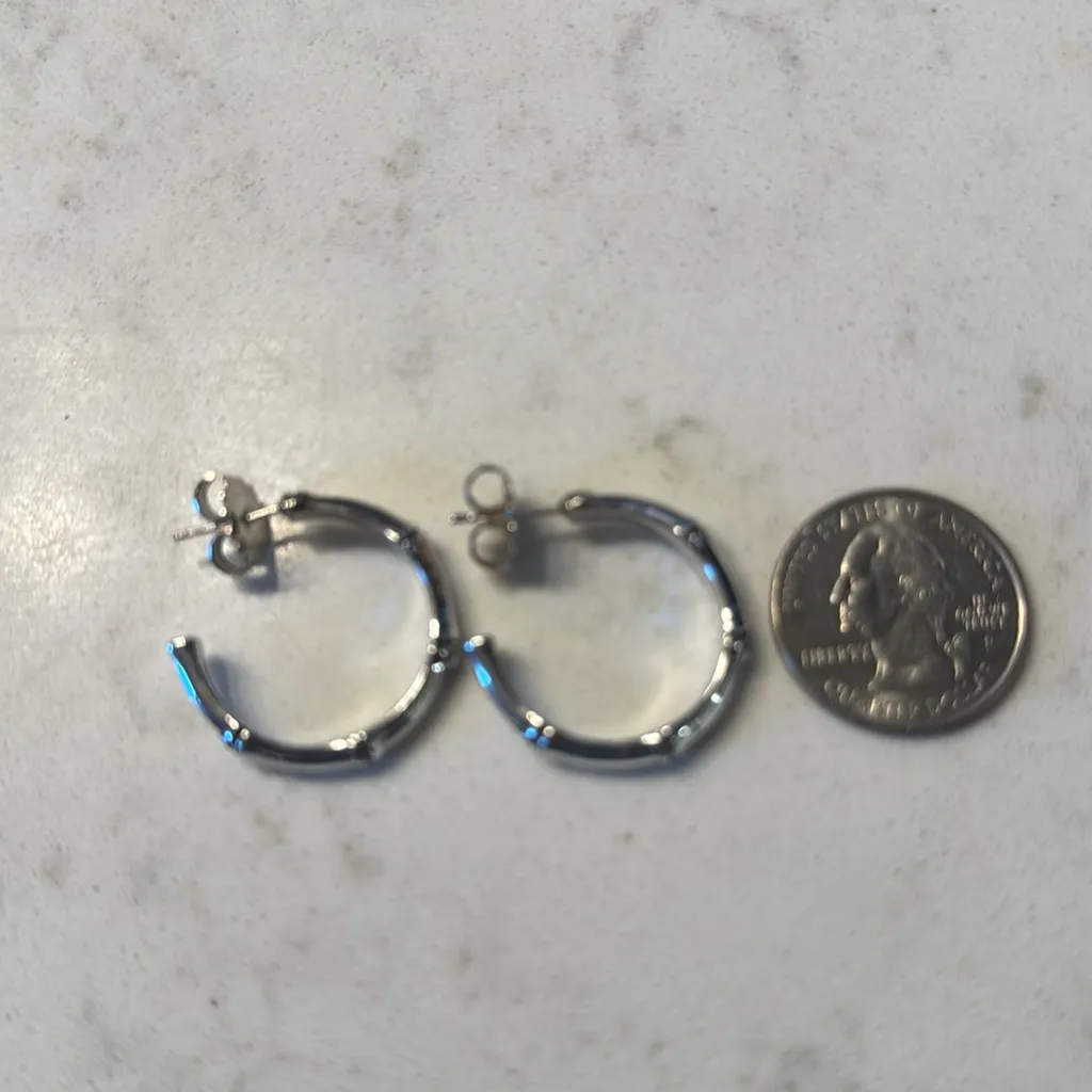 John Hardy Silver Hoop Earrings - Image 4