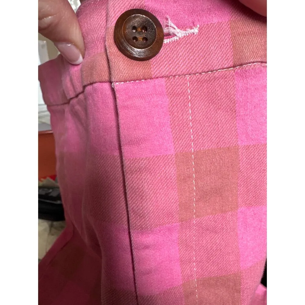 Collectif Vintage retro pink plaid high waisted pants size small - Image 9