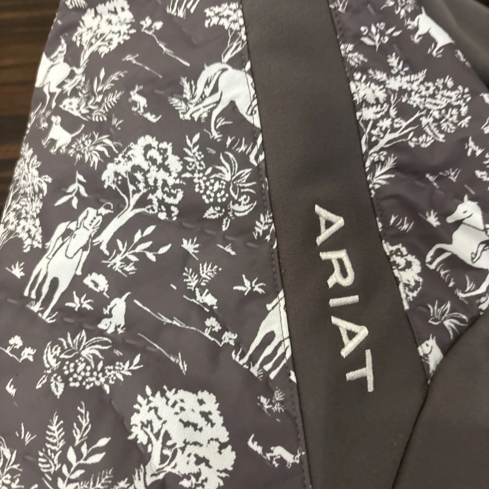 ARIAT TEK Small Quilted Jacket Equestrian Print Full Zip Horse Cowgirl Cowboy - Image 12