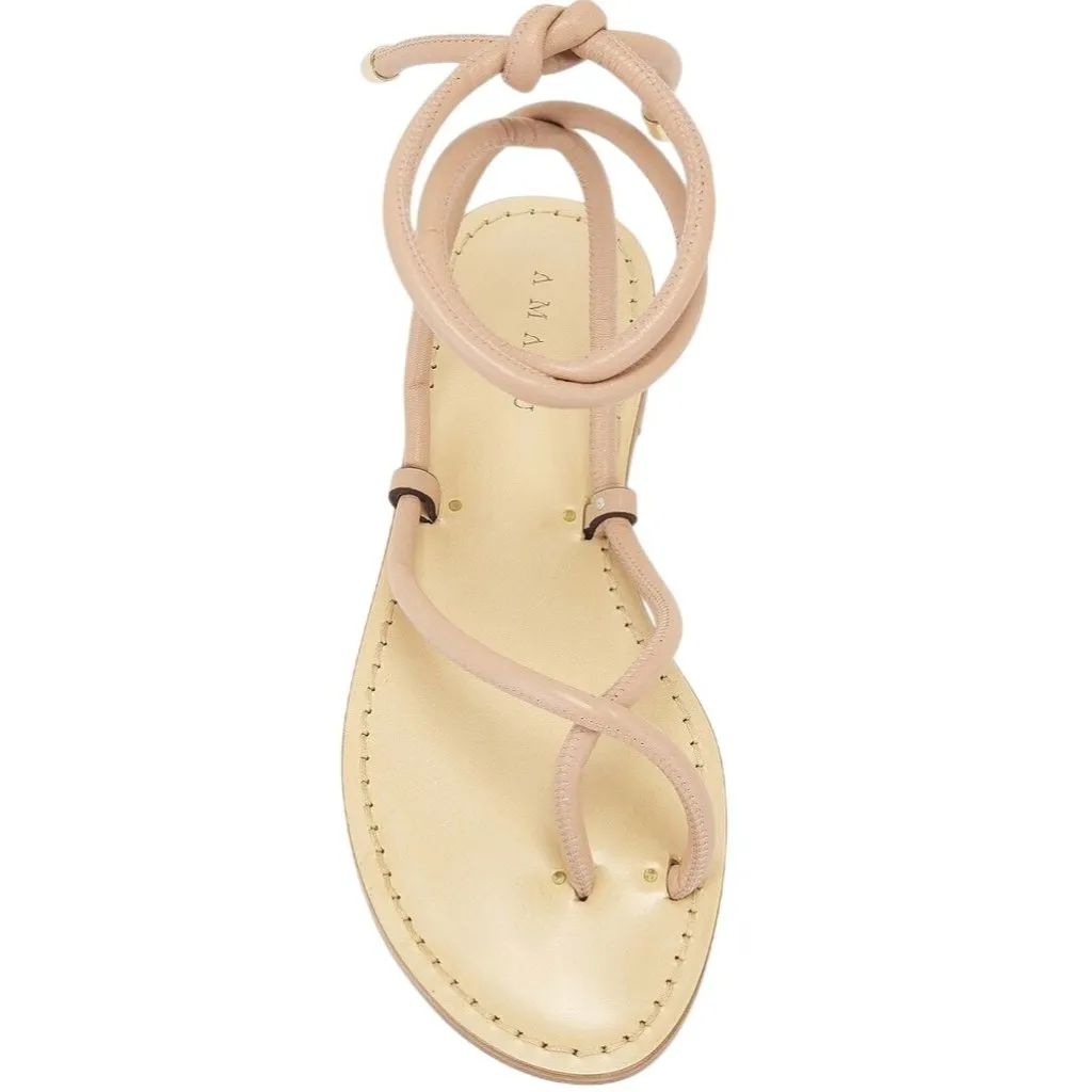 Amanu Kilimanjaro Sandals in Blush 39 New with Box Womens Wrap Flats Tan Size 8 - Image 7