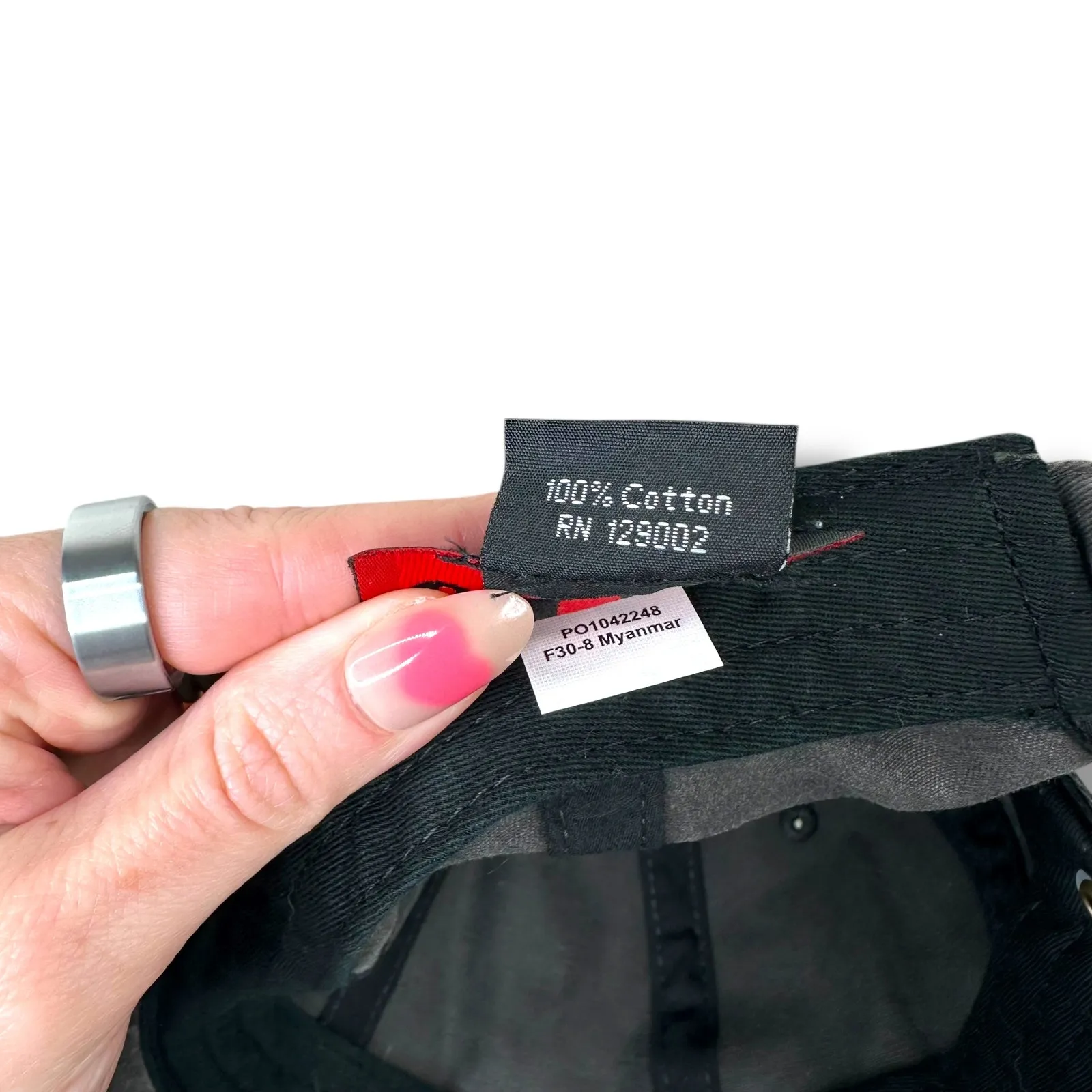 Hats Amore LLC Dark Gray Ghost Holding Black Kitty Patch Adjustable Baseball Hat - Image 8