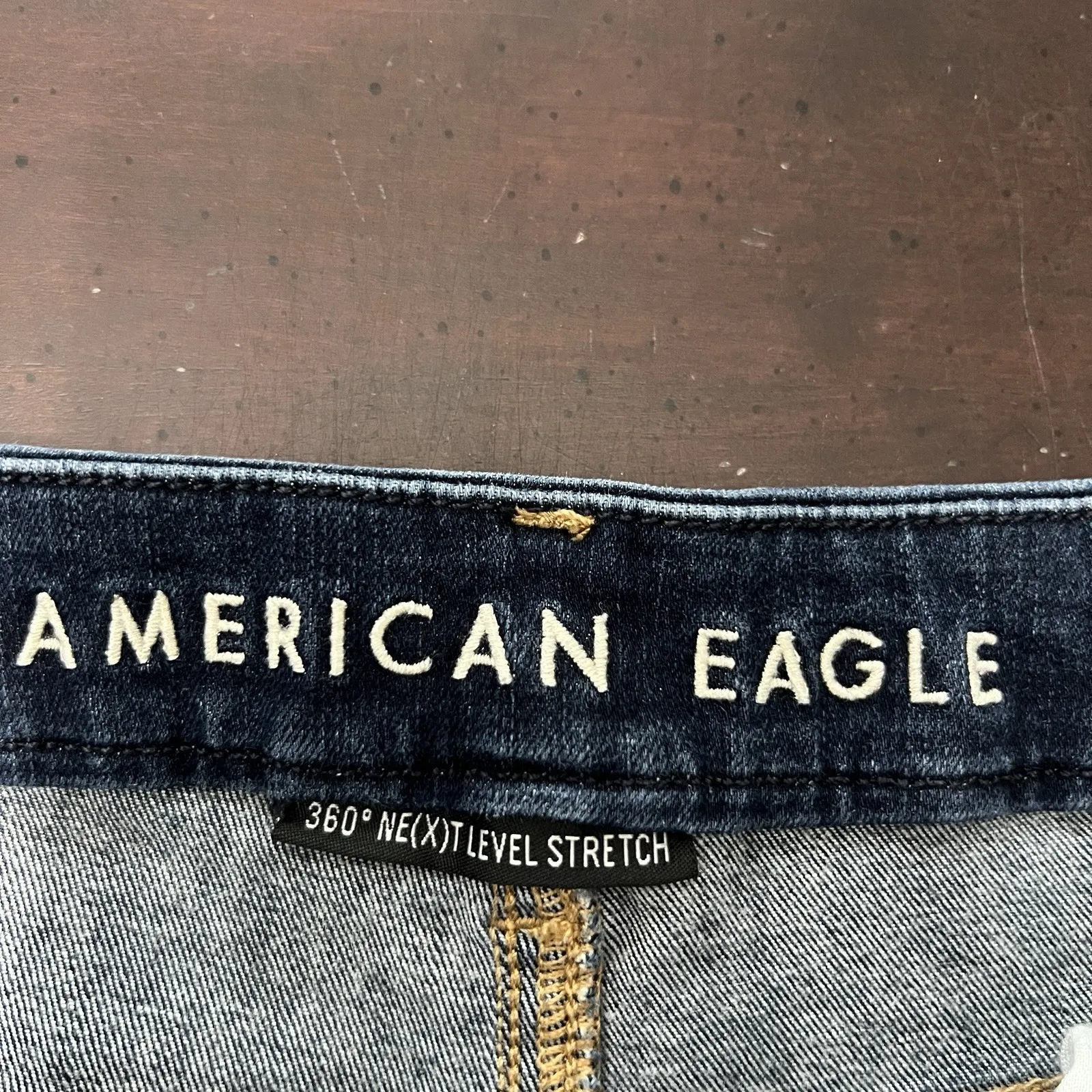 American Eagle Curvy Highest Rise Jegging Dark Wash Skinny Jeans Women's 10 Long - Image 8