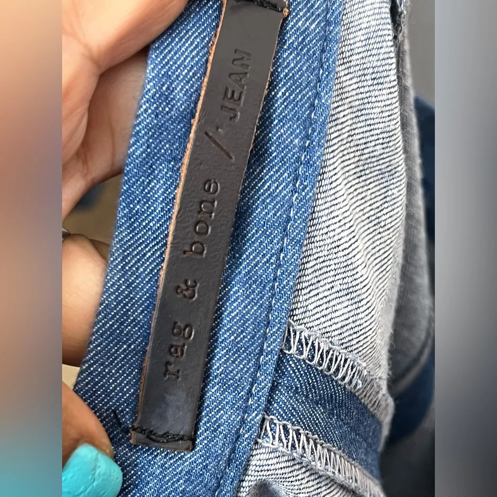 Rag & Bone / Jean Suki Rise Blue Denim A line Reversible Skirt - Image 7