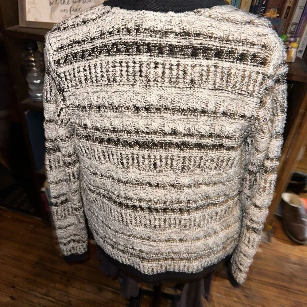 J McLaughlin black & white chunky artsy elevated basics sweater - Image 3