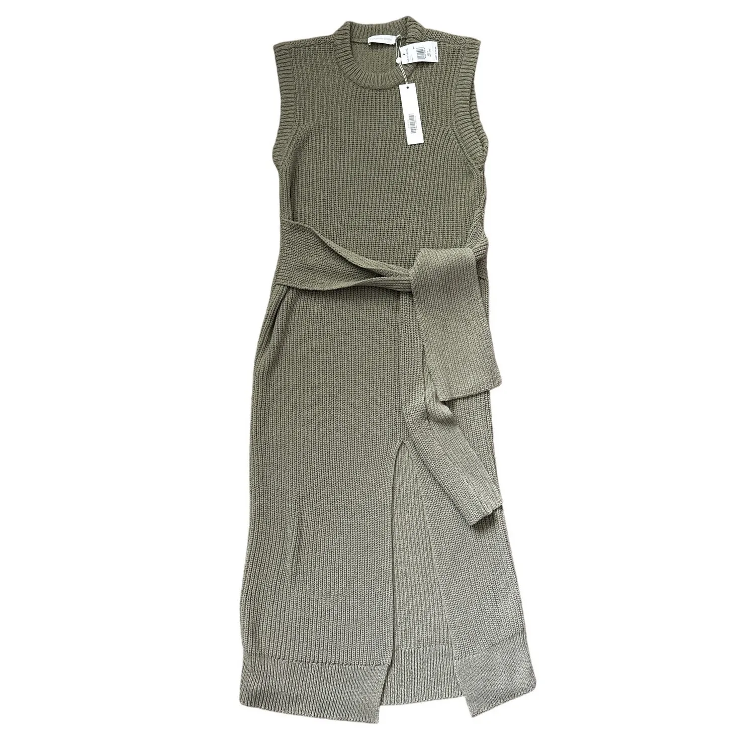 Jonathan Simkahi Jeane Waist Sash Boucle Modi Sweater Dress in Sage Size Medium‎ Green - Image 6