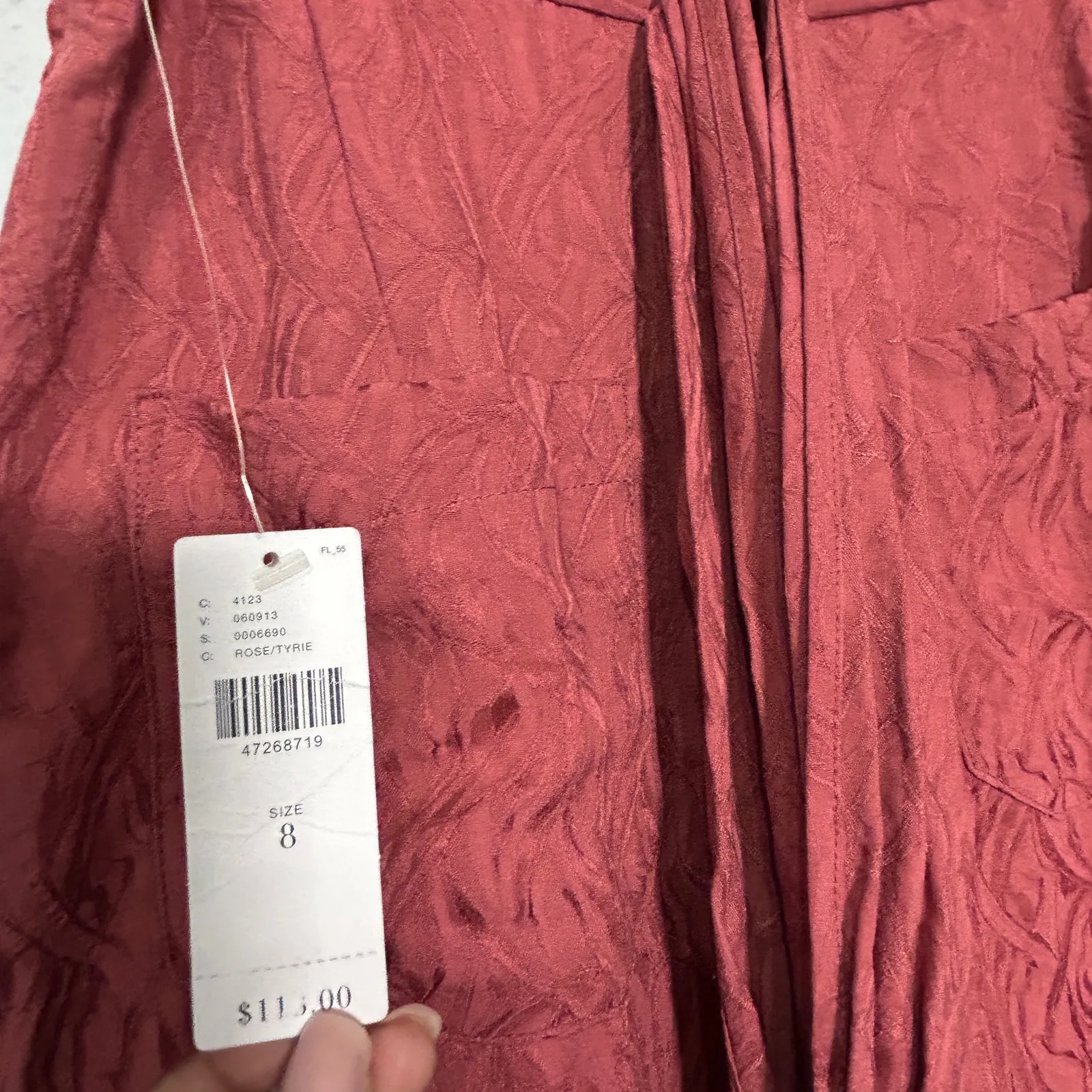 NEW Anthropologie ETT:TWA Rose Jacquard Aubade Tie Waist Pants Tapered Cropped 8 - Image 6