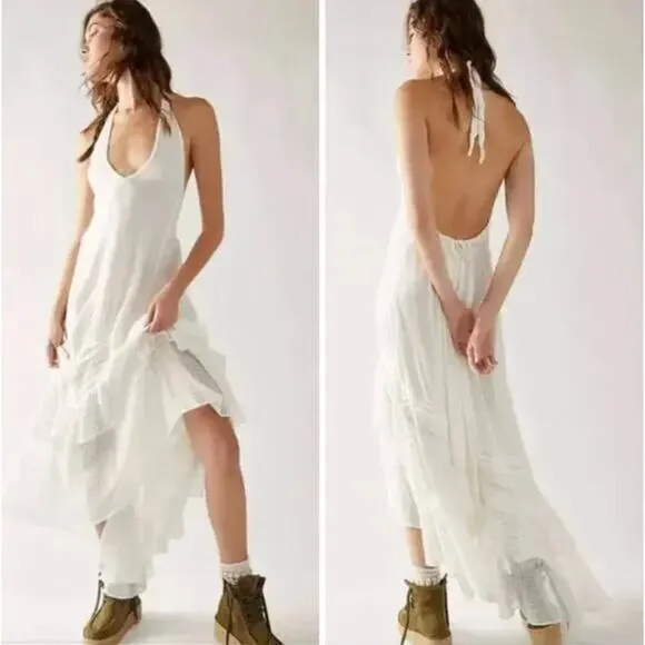 New! Free People Slice Of Heaven Halter Midi Dress endless summer, no‎ size tag - Image 2