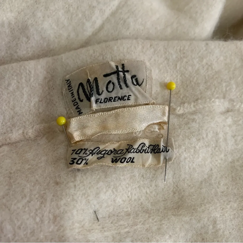 vintage rabbit hair knit shawl round ends scarf - Image 5