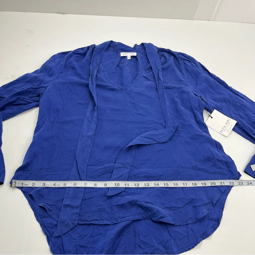 Bella Dahl Florence Tie Top‎ Cosmic Cobalt Womens Size Large Long Sleeve NEW - Image 10