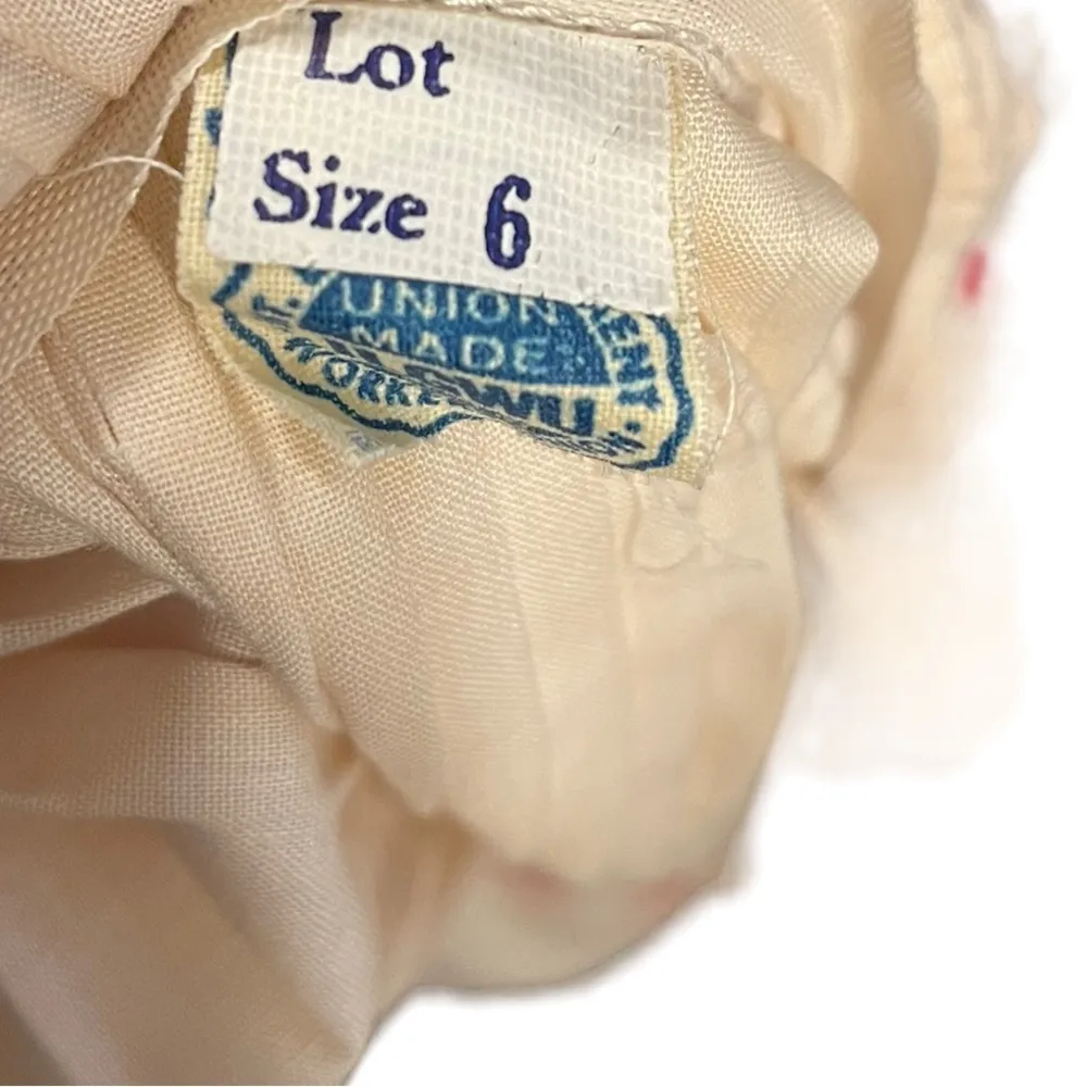 Carlye Vintage 60s Accordion Pleat Embroidered Woven Crochet Belted Dress Size 6 - Image 12