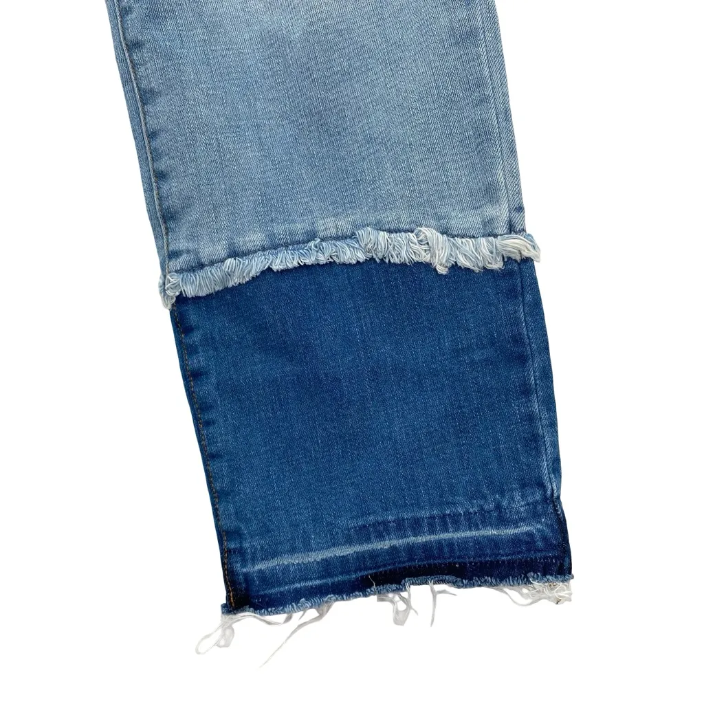 Ceros Jeans Women's High Rise Crop Straight Leg Denim Two Toned Size 32 - Image 3