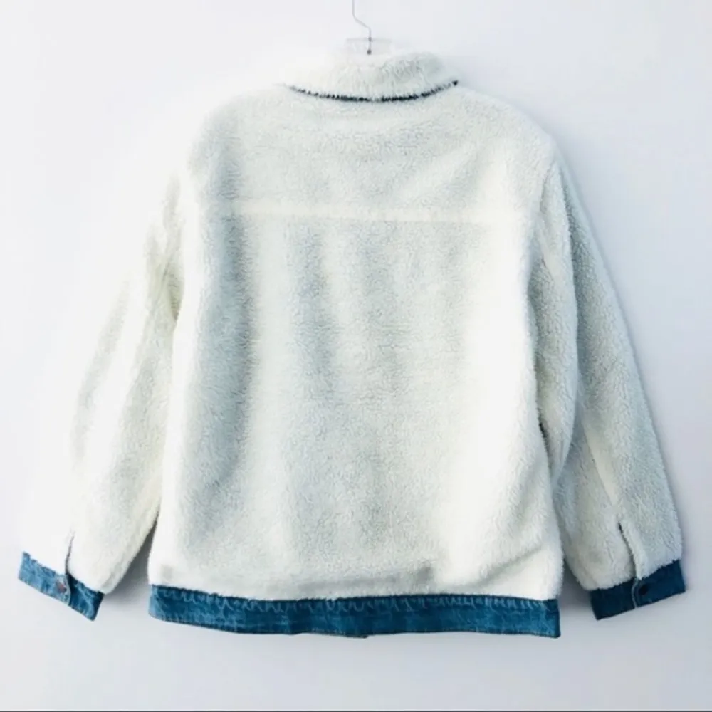 🆕 BP. Reversible Faux Fur Denim Jacket in Ivory Shearling/Classic Indigo…​​​ - Image 8