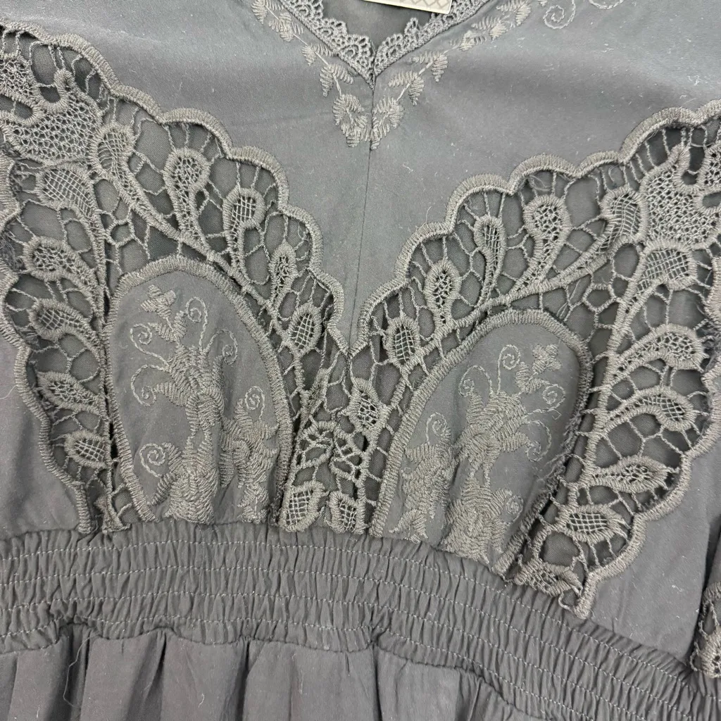 City Chic Lust Crochet Embroidered Dress Black Boho Bohemian - Image 10