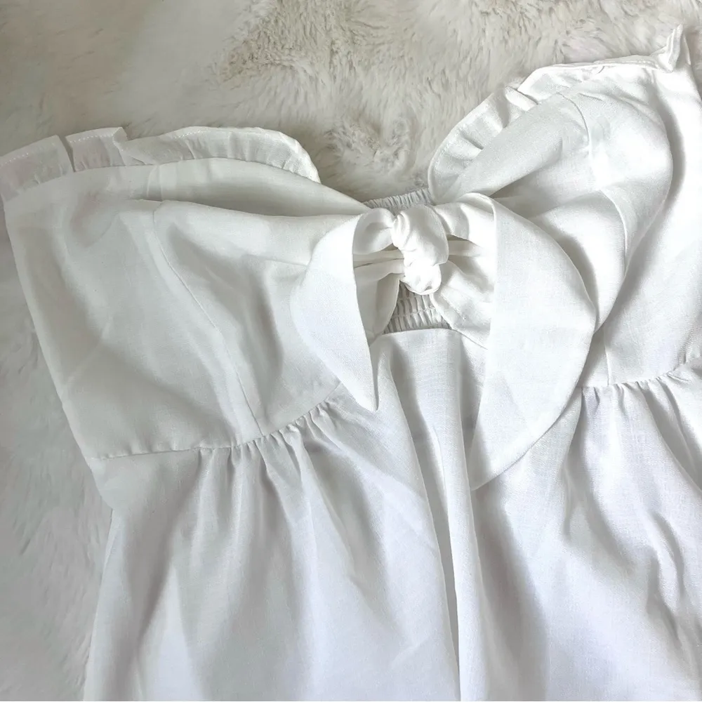 SHEIN Strapless White Blouse NWOT - Image 2