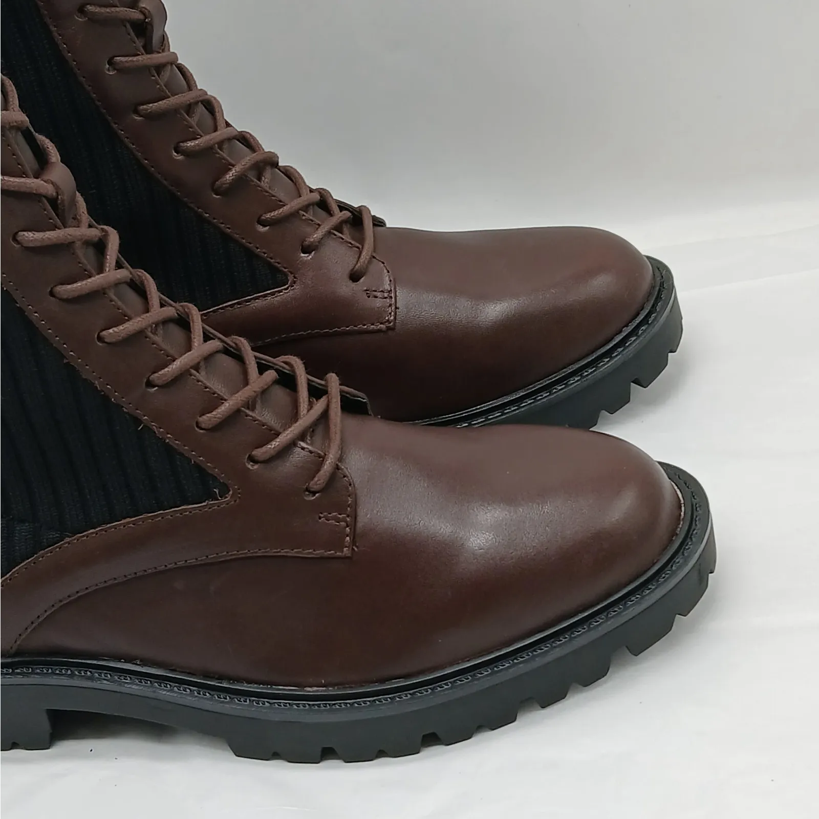 Charles David Remy Combat Boots Womens 7 Brown Moto Lug Sole Low Platform Biker - Image 2