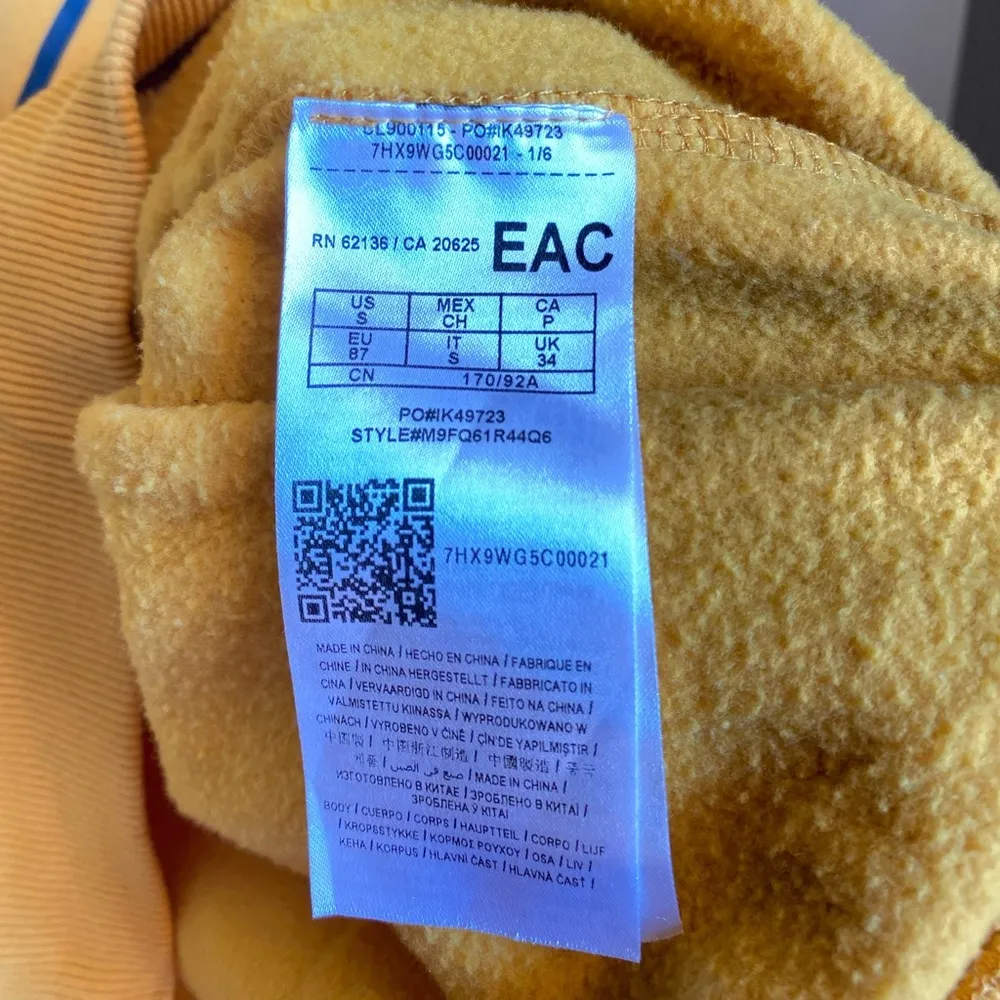 Guess Mustard Logo Hooded Sweatshirt Size Small - Image 7