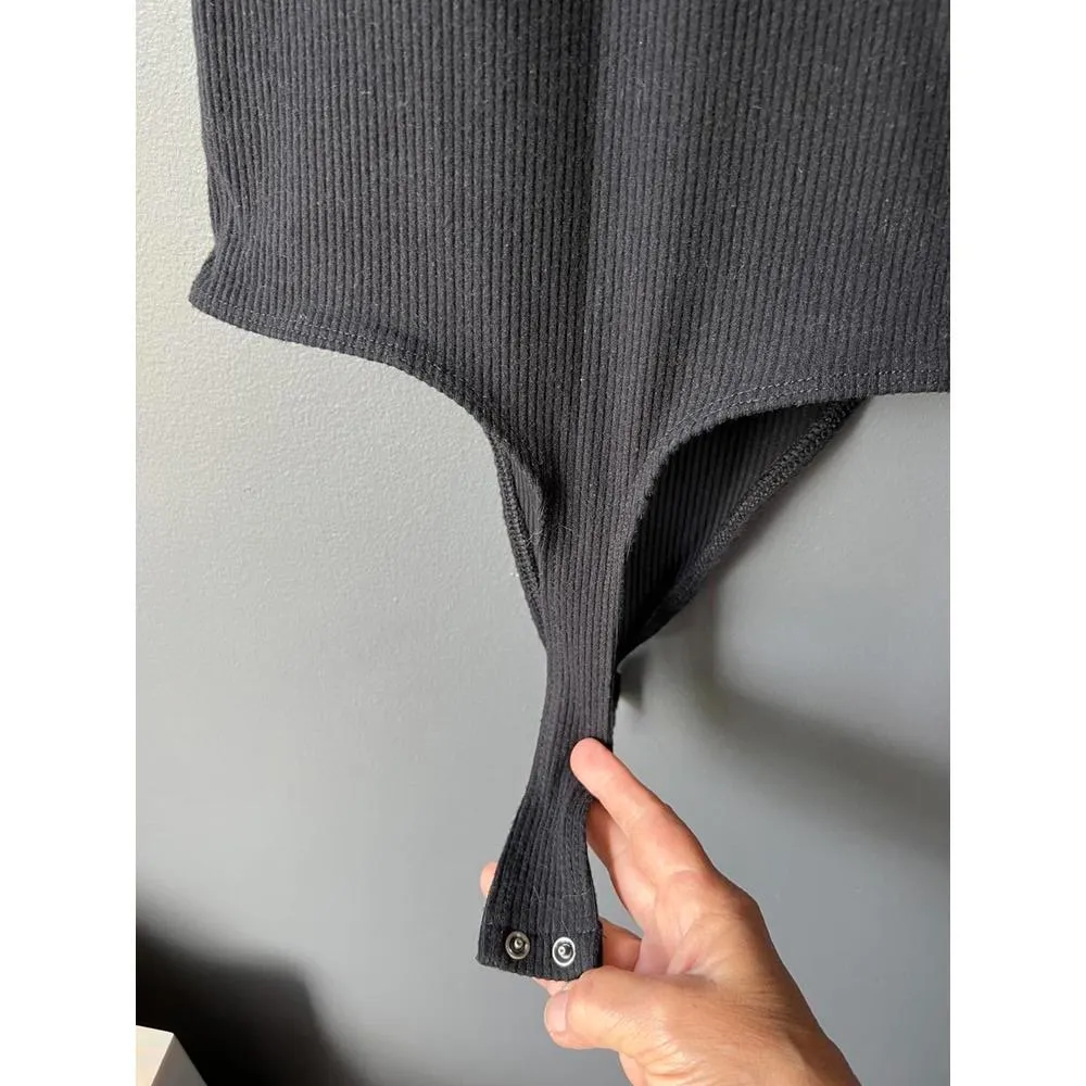 American Eagle Black Ribbed Bodysuit - Image 7