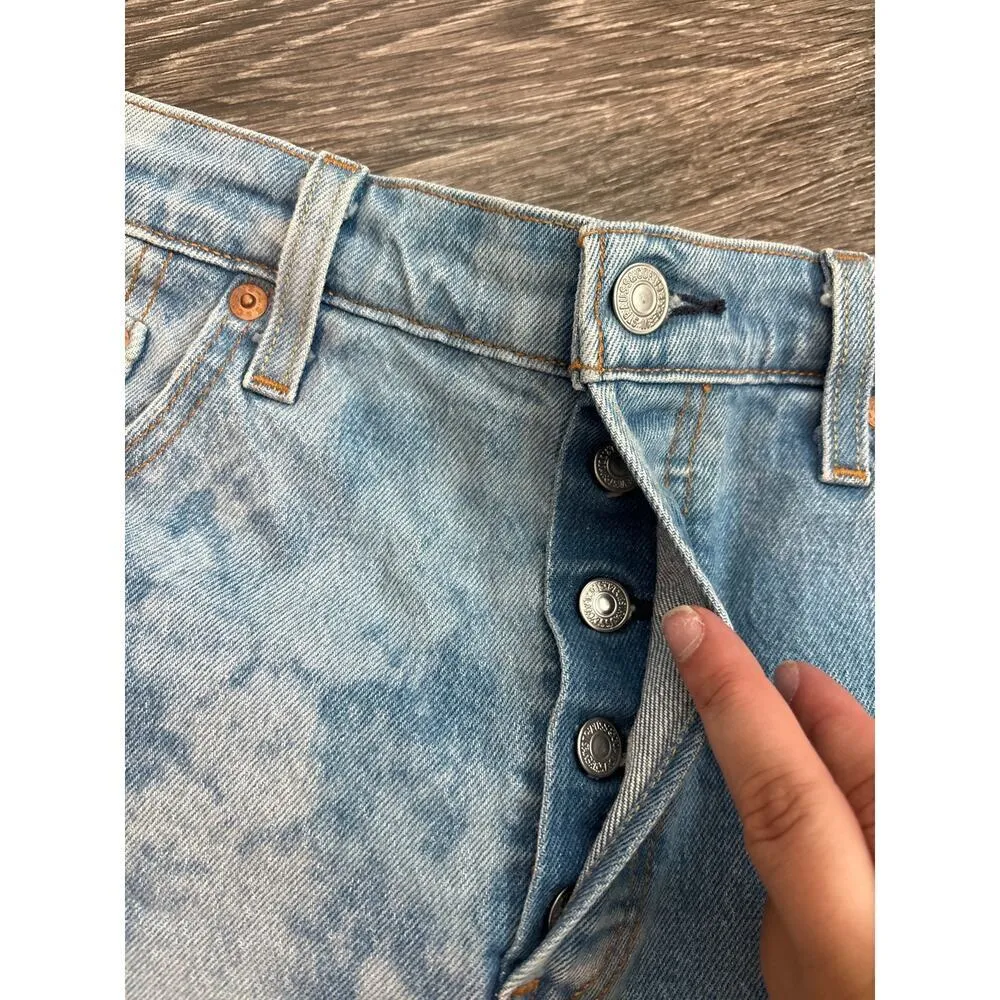 Levi’s 501 Bleached Tie Dye Buttonfly Cut Off Shorts Size 29 - Image 2