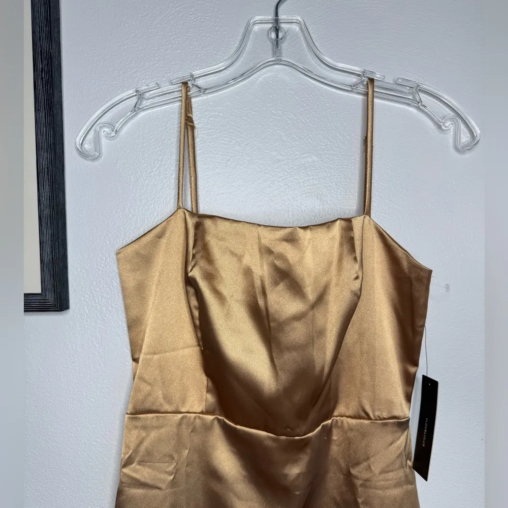 New Lulus Emalee Gold Satin Mini Dress - Image 5