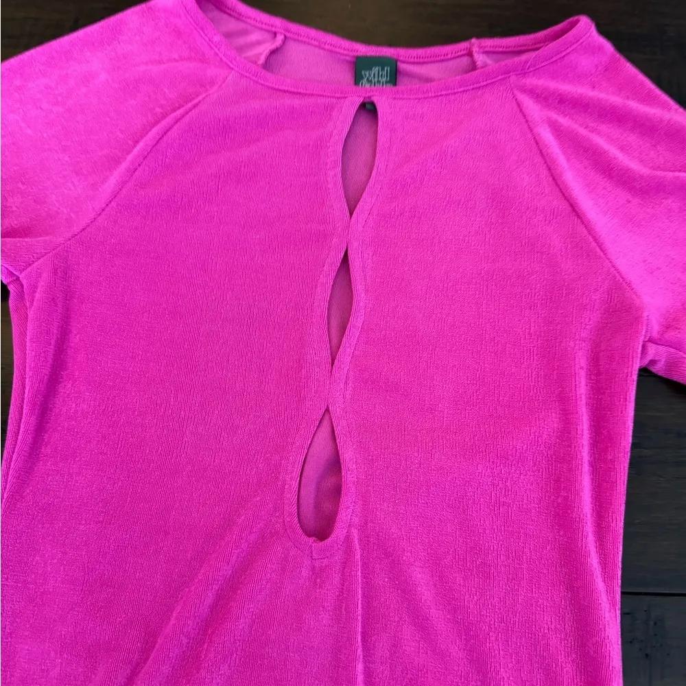 Pink Cut Out Short Sleeve Bodysuit - Image 2