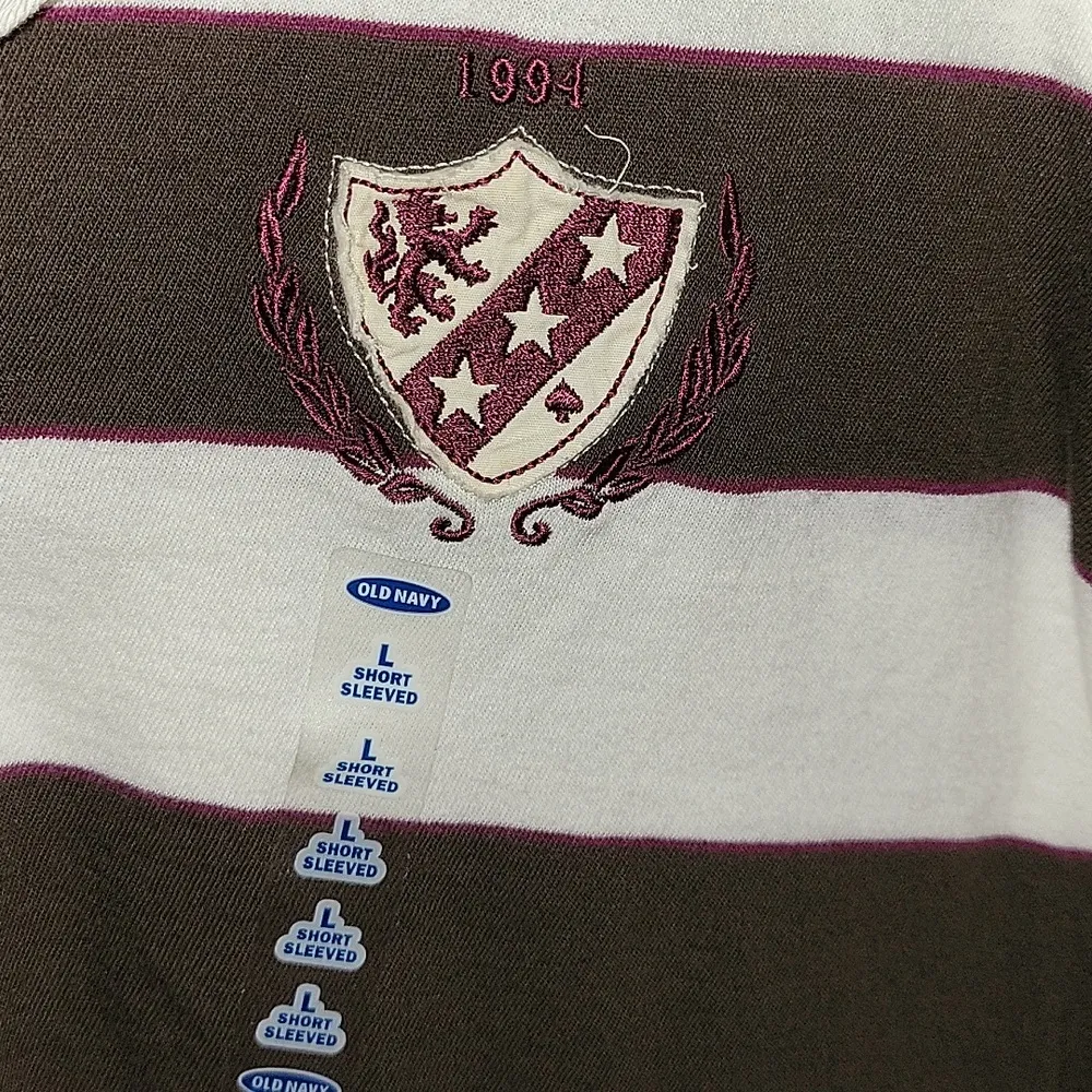 Old Navy Stripe Short Sleeve Shirt Polo Top - Image 3