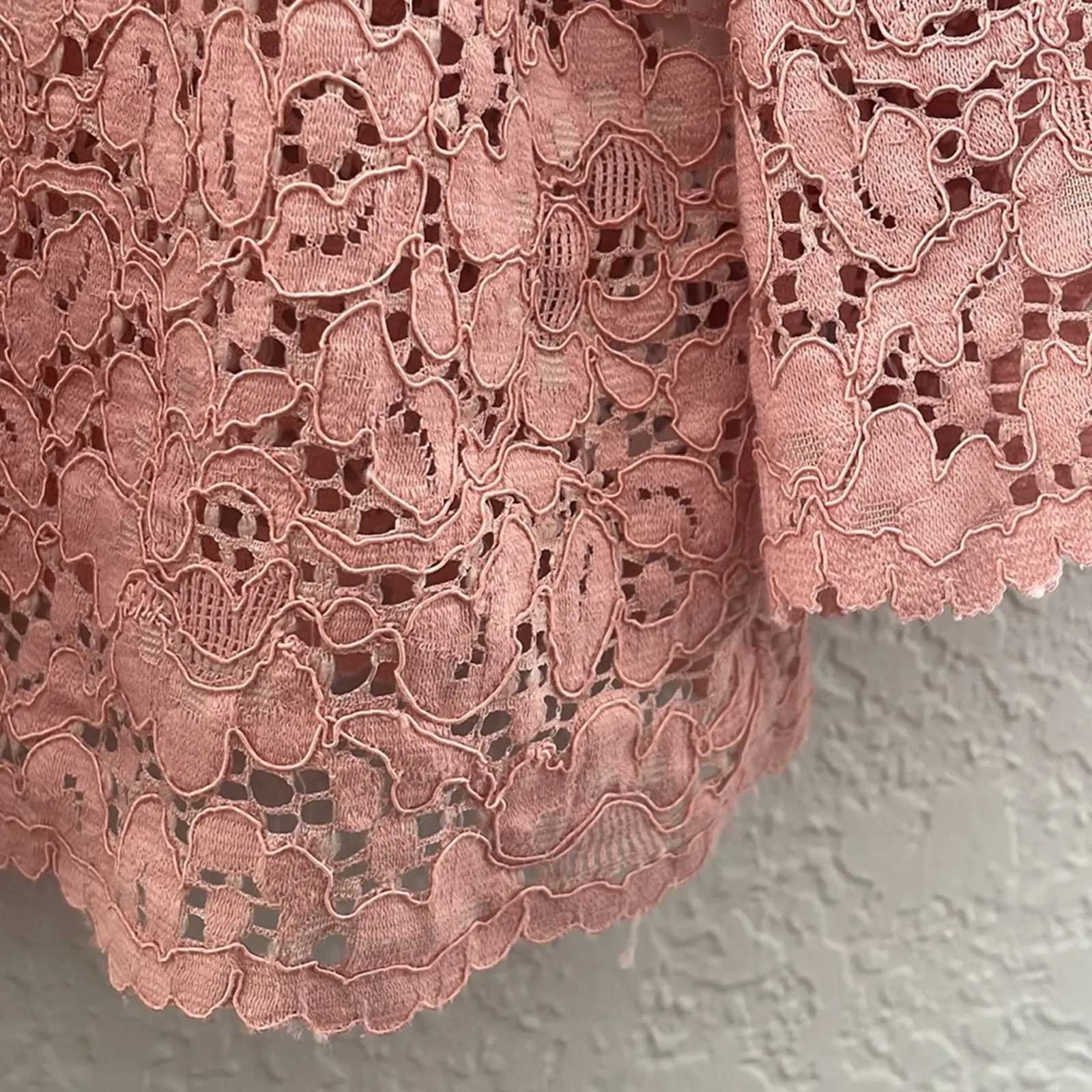 Zara Mauve Pink Eyelet Lace Sheer Babydoll Top Soft Girl Feminine Valentines - Image 3