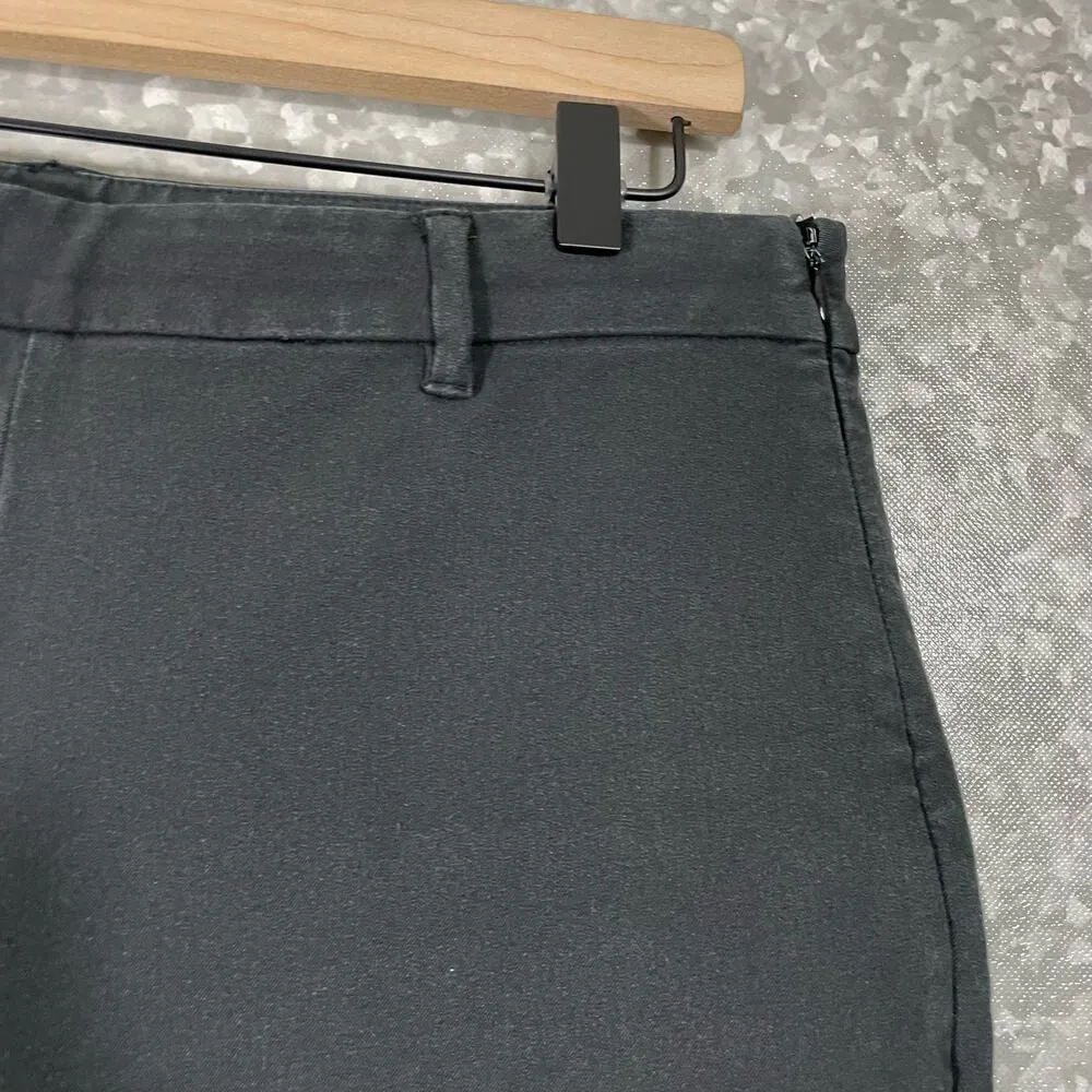 Brooks Brothers Womens Black Side-Zip Stretch Cotton Pants - Size 6 - Flat Front - Image 3