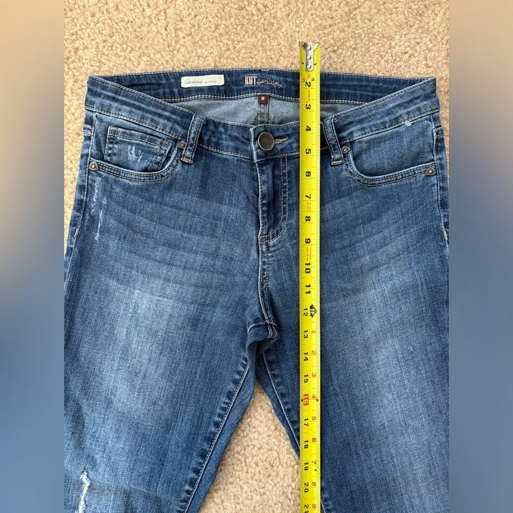 KUT from the Kloth Jeans Women's 8 Denim Catherine Boyfriend Distressed - Image 5
