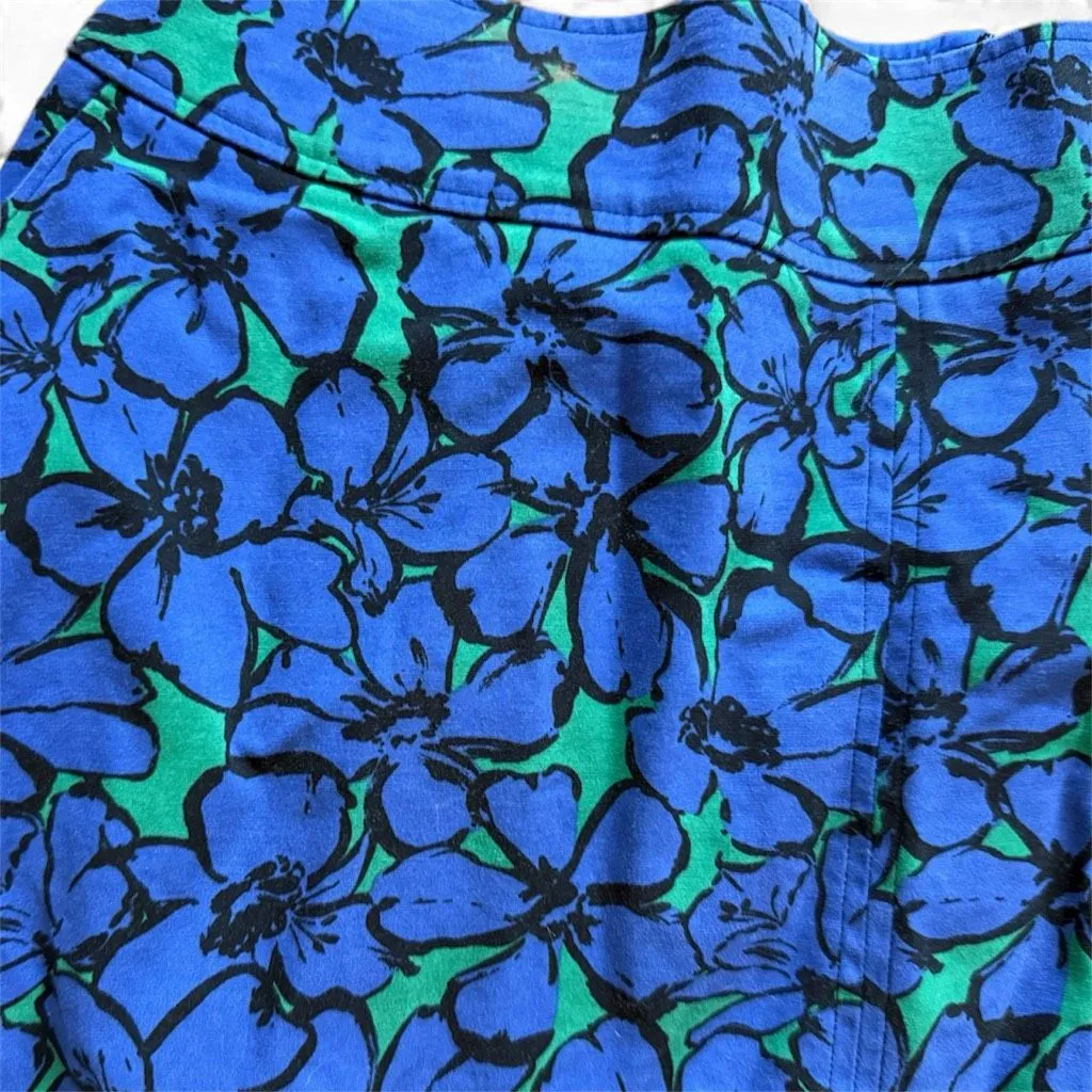 Womens Lane Bryant The Modernist Collection Blue & Green Floral Flared Skirt 20 - Image 2