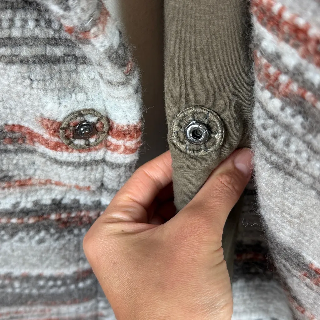 Prana Arria Wool Blend‎ Marble Chunky Knit Collared Jacket Size Small - Image 8