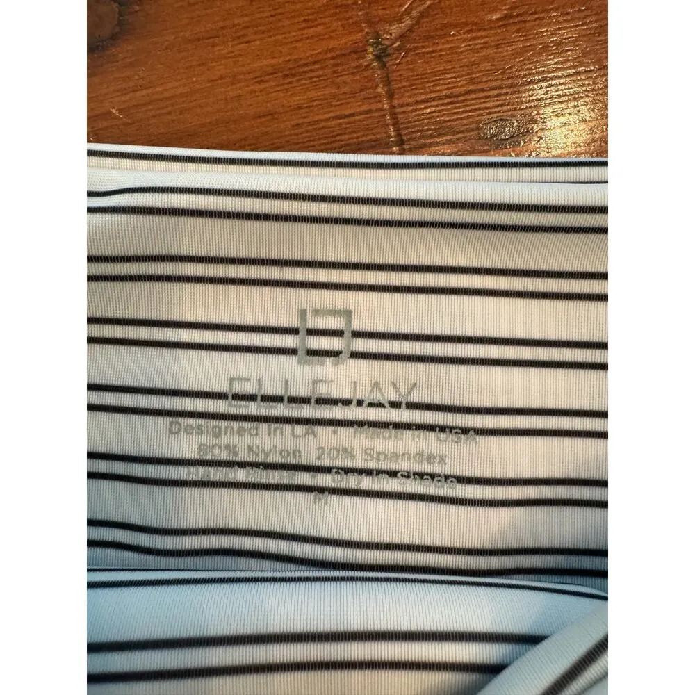 ELLEJAY Puka Black & White Striped String Bikini size s/m - Image 5