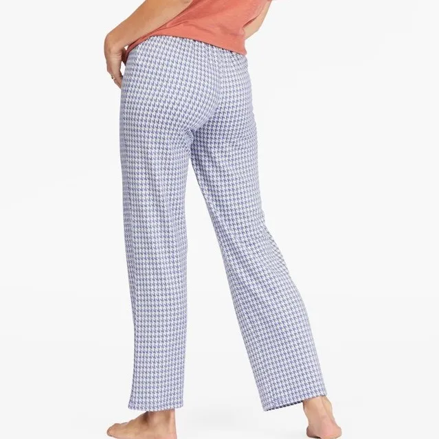 Billabong Keep It Straight Houndstooth Check Knit Pull On Pant Blue White Medium - Image 3