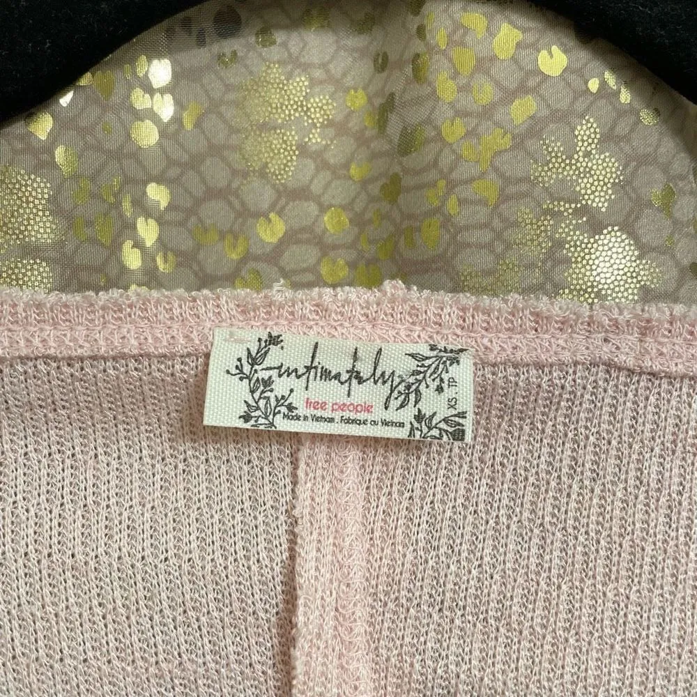 Free People Pink Nectar Sloane Henley Long Sleeve Bodysuit, XS - Image 4