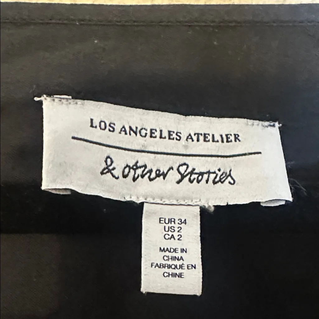 & other stories Black‎ mini puff short sleeve Mini dress Size 2 - Image 4