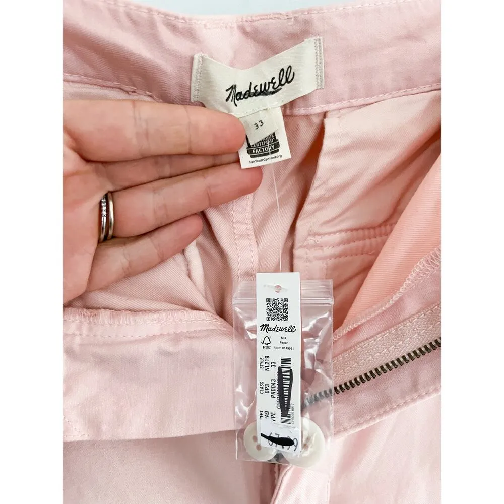 Madewell | Garment Dyed Low-Slung Straight Cargo | Petal Pink | Sz 33 | NWT - Image 6