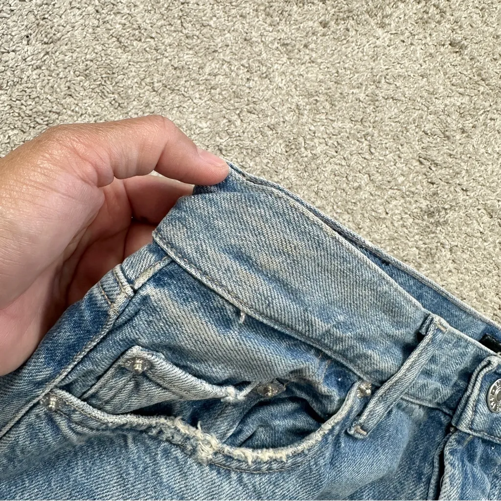 Edwin Women’s CAI Classic Straight Leg Jeans Button Fly High Rise Blue Shiled 26 - Image 15