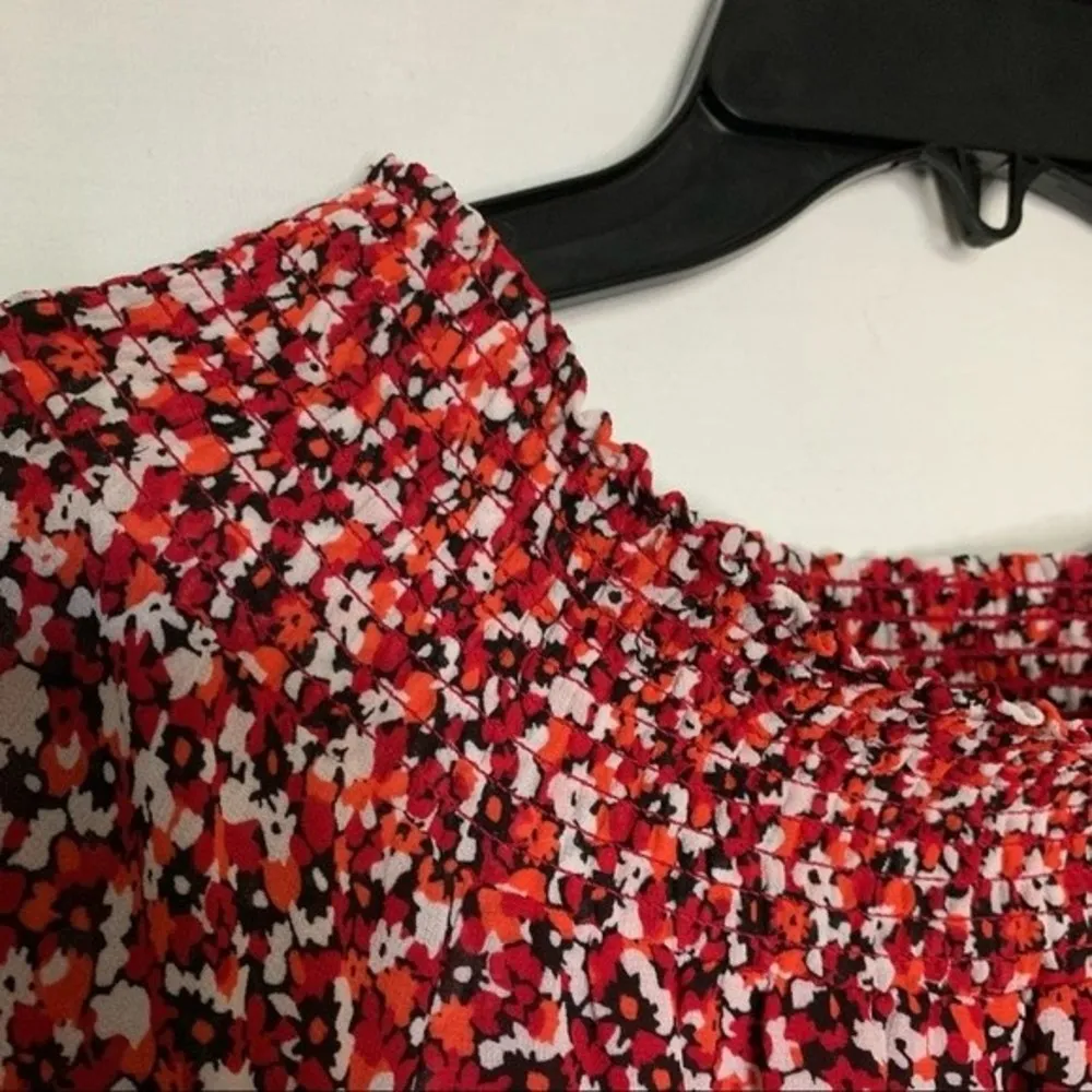 Michael Kors sunari printed off shoulder ruffle long sleeve dress xs - Image 5