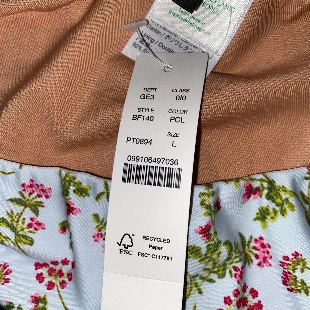 New NWT J. Crew Floral Curved Waist Cheeky Bikini Swim Bathing Suit Bottom Large - Image 6