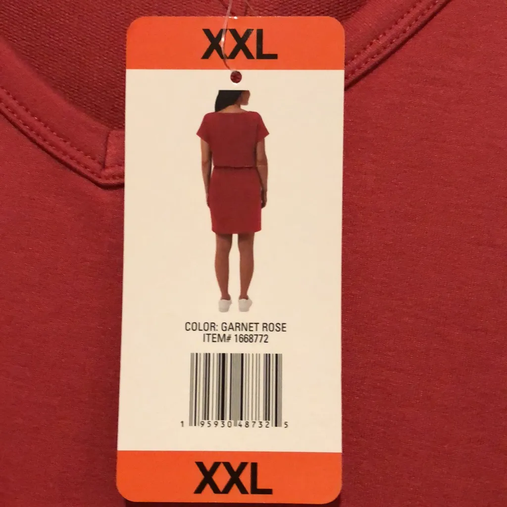 32 Degrees Women's V-neck Dress, garnet rose, XXL, NWT - Image 4