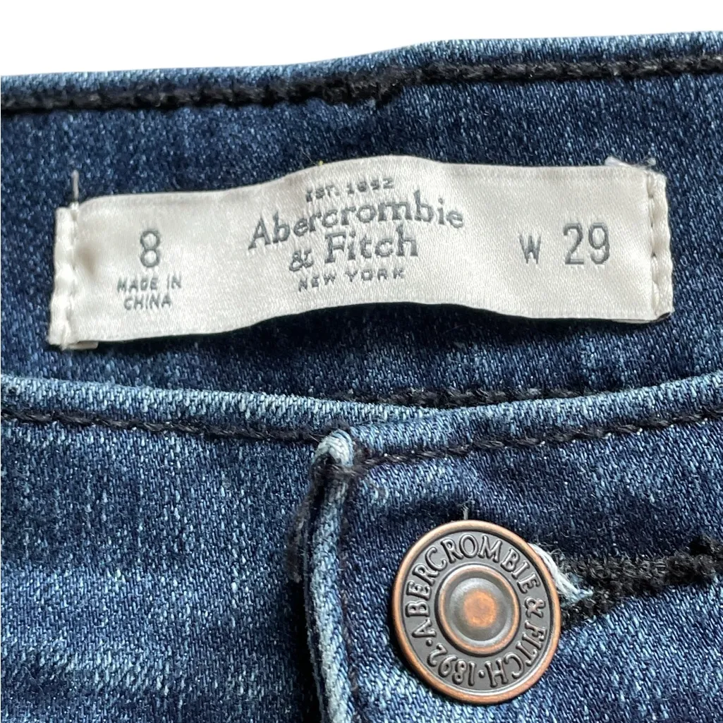 Abercrombie & Fitch High Waisted Dark Blue Jean Shorts - 8 , W29 - Image 3